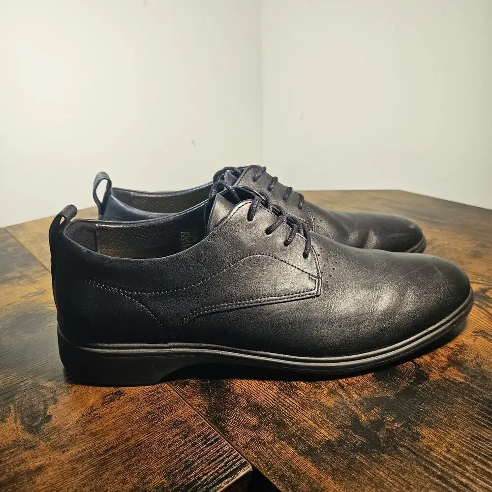 Amberjack Mens The Original Derby Oxfords Shoes Black Leather Hybrid Size 10.5